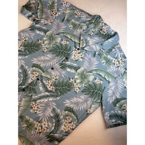 Aloha Republic Vintage Hawaiian Shirt Men's 2XL Tropical Palm Leaf Floral Summer